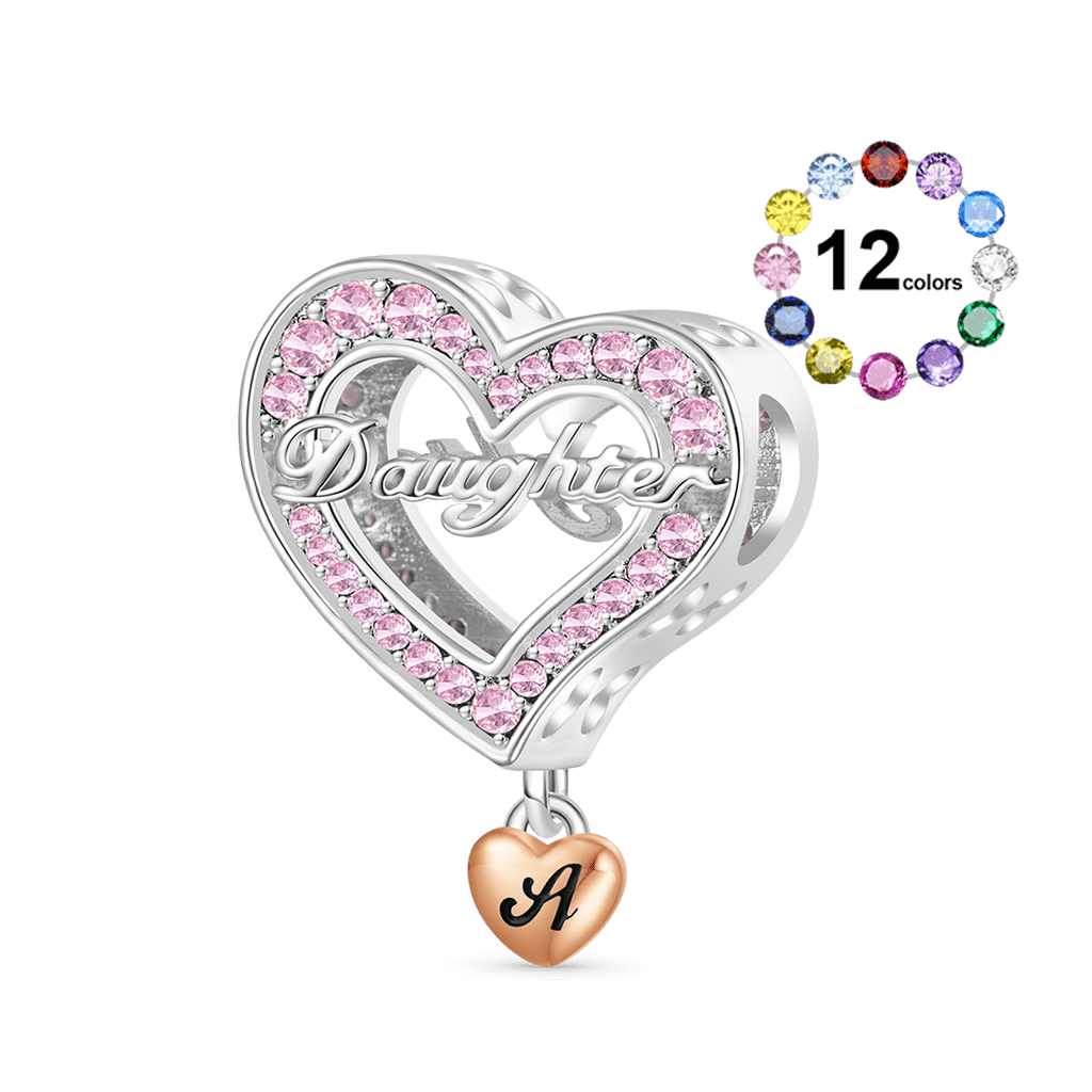 Gnoce Family Members - Daughter Personalised Heart Charm_1