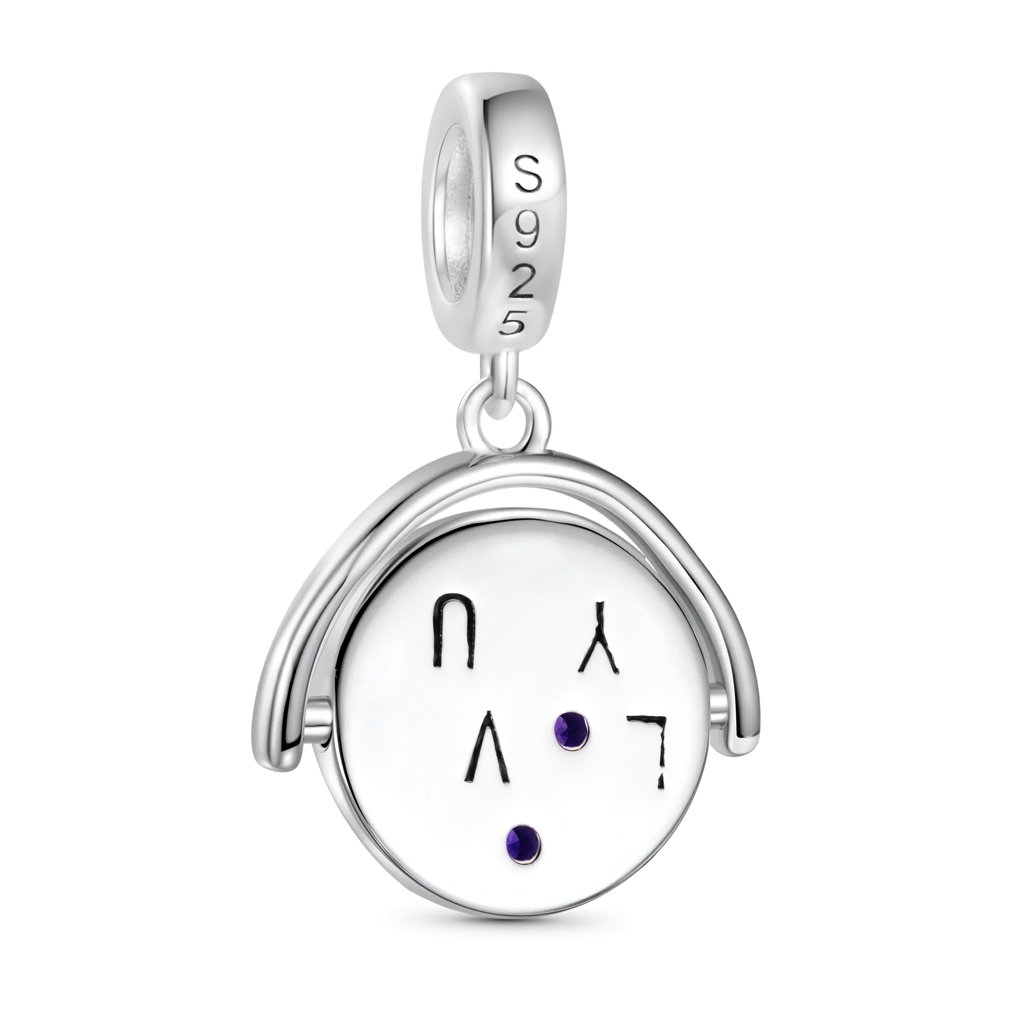 Gnoce "I love you" Vintage Spinner Birthstone Pendant Dangle Charm_2