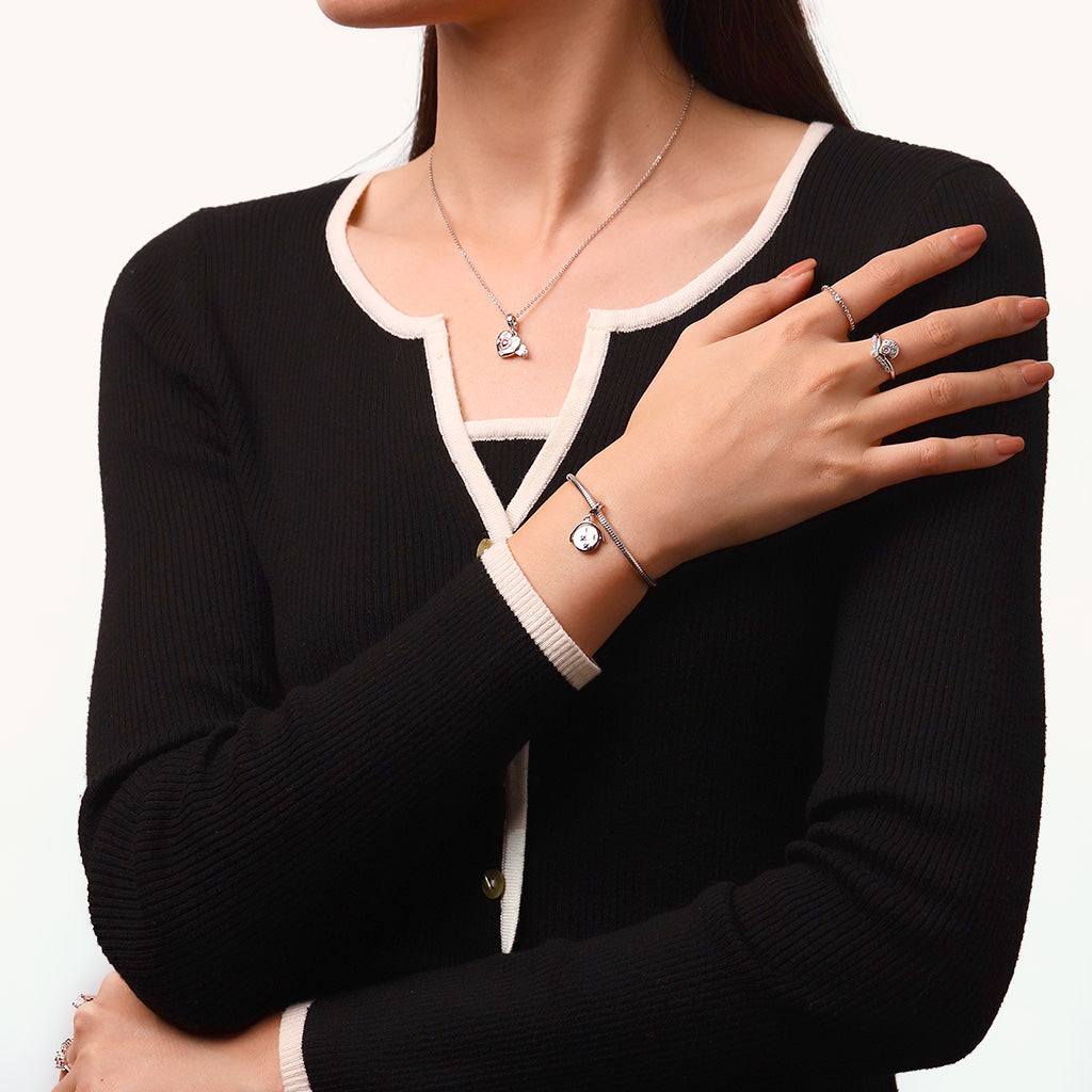 Gnoce "I love you" Vintage Spinner Birthstone Pendant Dangle Charm_5