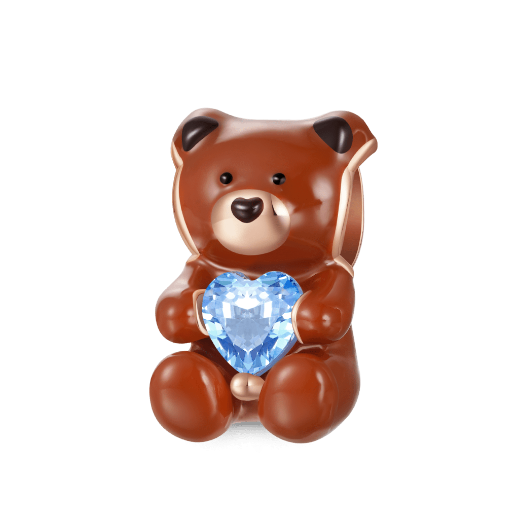 Gnoce Cute Bear Embraces Heart Birthstone Charm_2