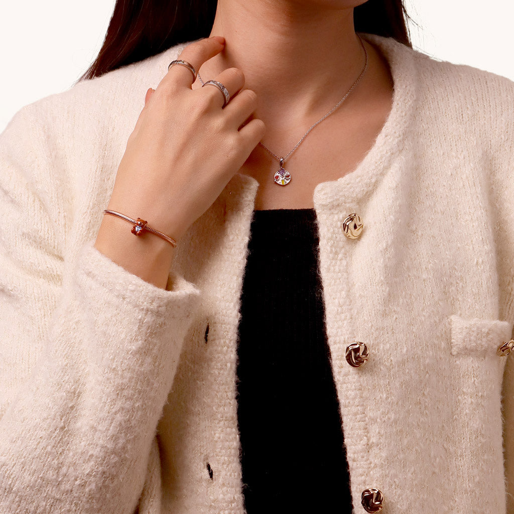 Gnoce Cute Bear Embraces Heart Birthstone Charm_6