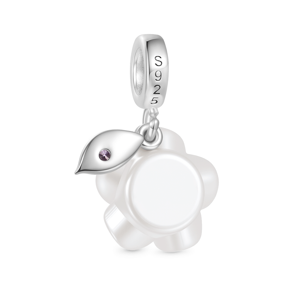 Gnoce Valentine's Day Pearl Rose Birthstone Pendant Dangle Charm_3