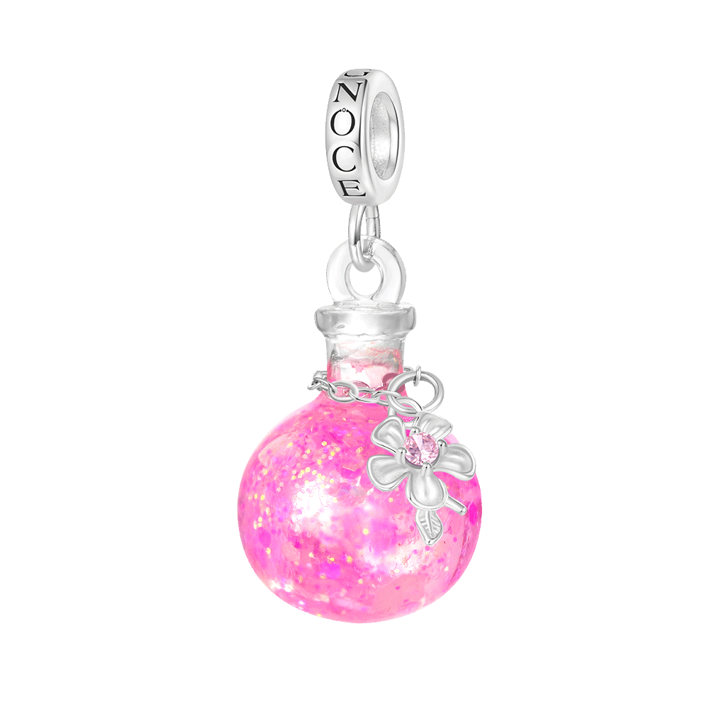 Gnoce Sakura Luminous Pink Quicksand Bottle Pendant Dangle Charm_1