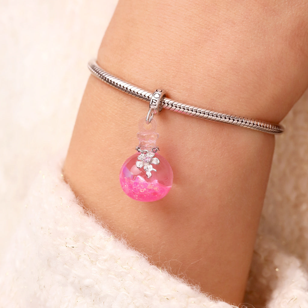Gnoce Sakura Luminous Pink Quicksand Bottle Pendant Dangle Charm_8