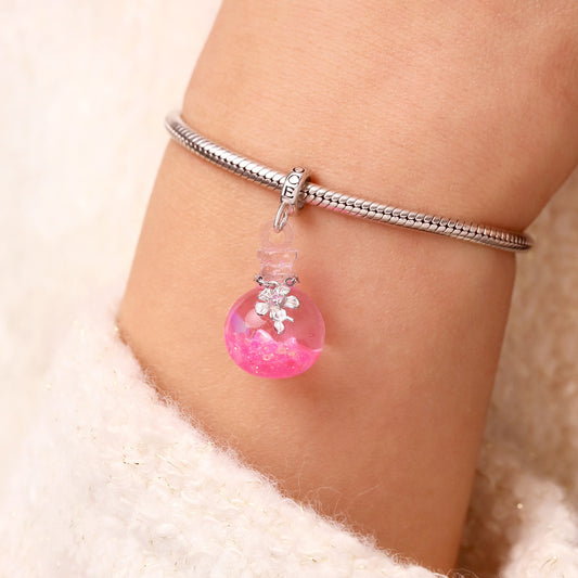 Gnoce Sakura Luminous Pink Quicksand Bottle Pendant Dangle Charm_8