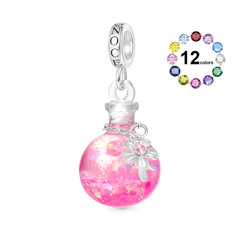 Gnoce Sakura Luminous Pink Quicksand Bottle Pendant Dangle Charm_2