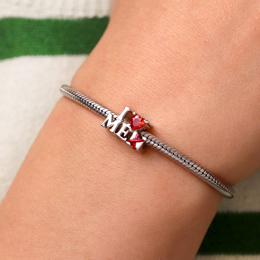 Gnoce Women's Day 'I Love ME' Heart Birthstone Charm_6