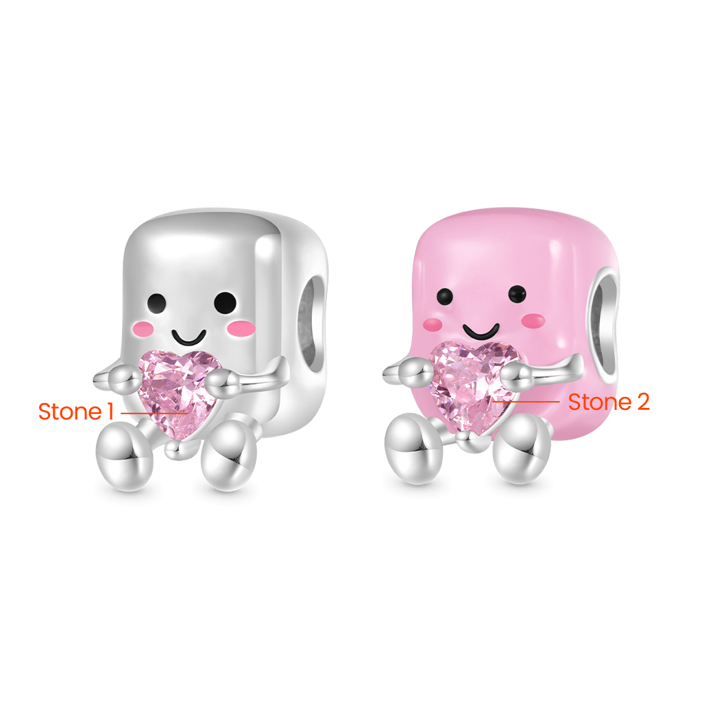 Gnoce Pair of Marshmallows Embraces Love Double Charm