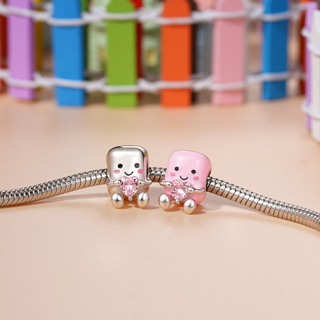 Gnoce Pair of Marshmallows Embraces Love Double Charm