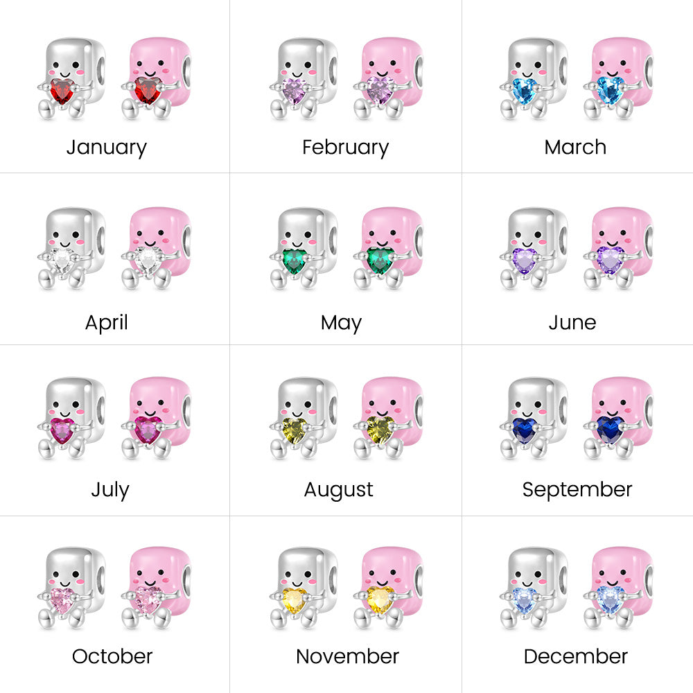 Gnoce Pair of Marshmallows Embraces Love Double Charm