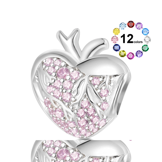 Gnoce Pink Crystal Engravable Heart Charm_1