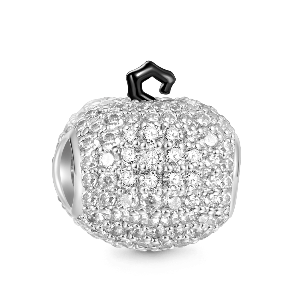 Gnoce Pave Diamond Pumpkin Alien Face Charm_2