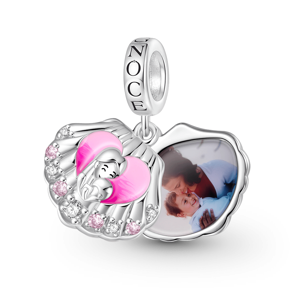 Gnoce Rotatable Shell Mother's Day Personalized Photo Charm_2