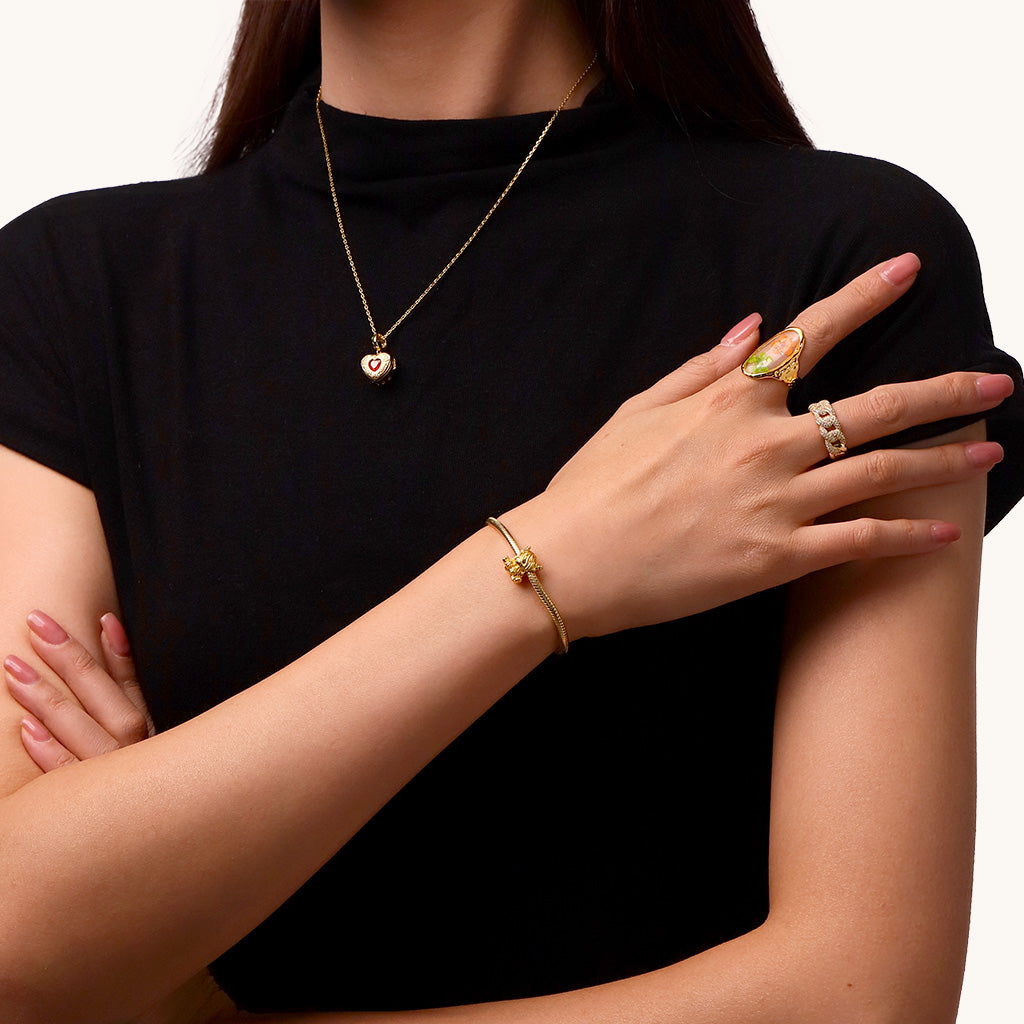 Gnoce 18K Solid Gold Scottish Highland Cow Charm_4