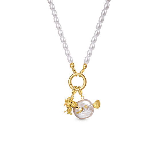 Gnoce Pearl Ocean Clasp Chain Necklace_1
