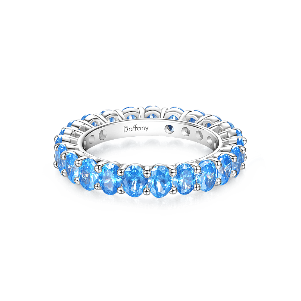 Aquamarine Oval-cut Eternity Band Ring_1