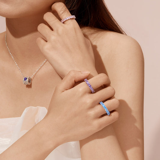 Aquamarine Oval-cut Eternity Band Ring_6