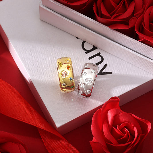 Rose Gold Color Mixed Shape Vintage Ring_5