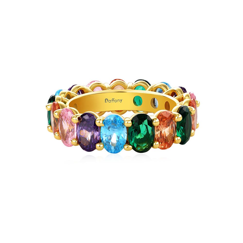 Rainbow Oval-cut Eternity Band Ring_1