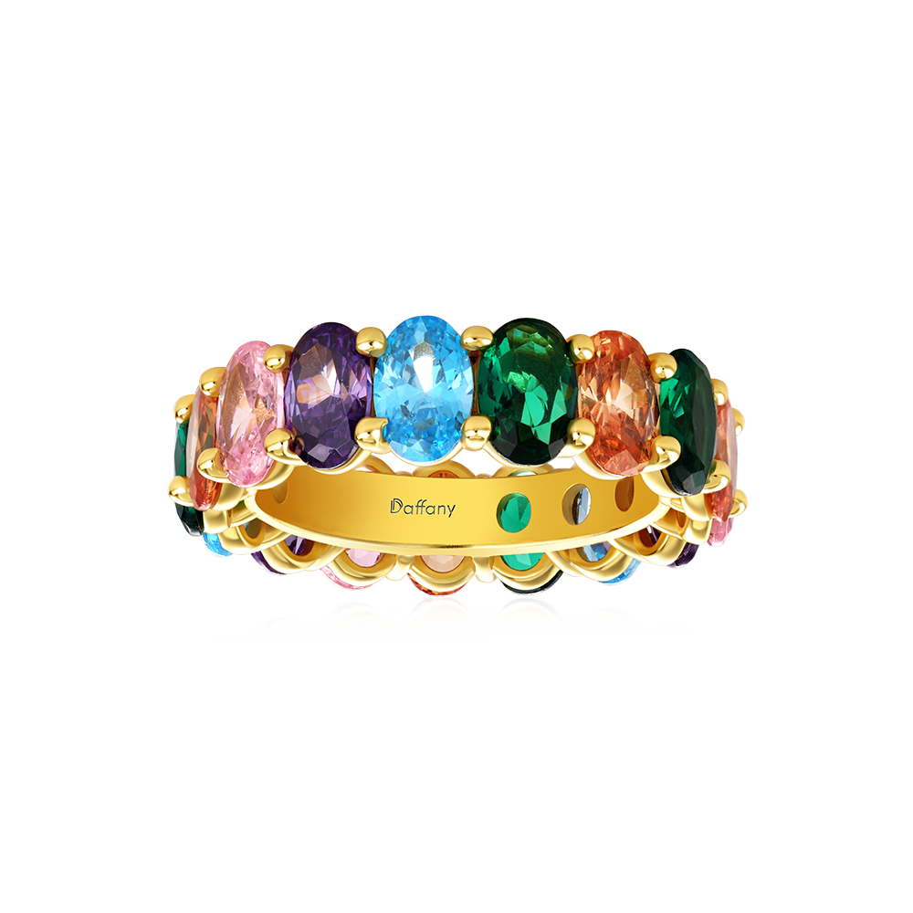 Rainbow Oval-cut Eternity Band Ring_3