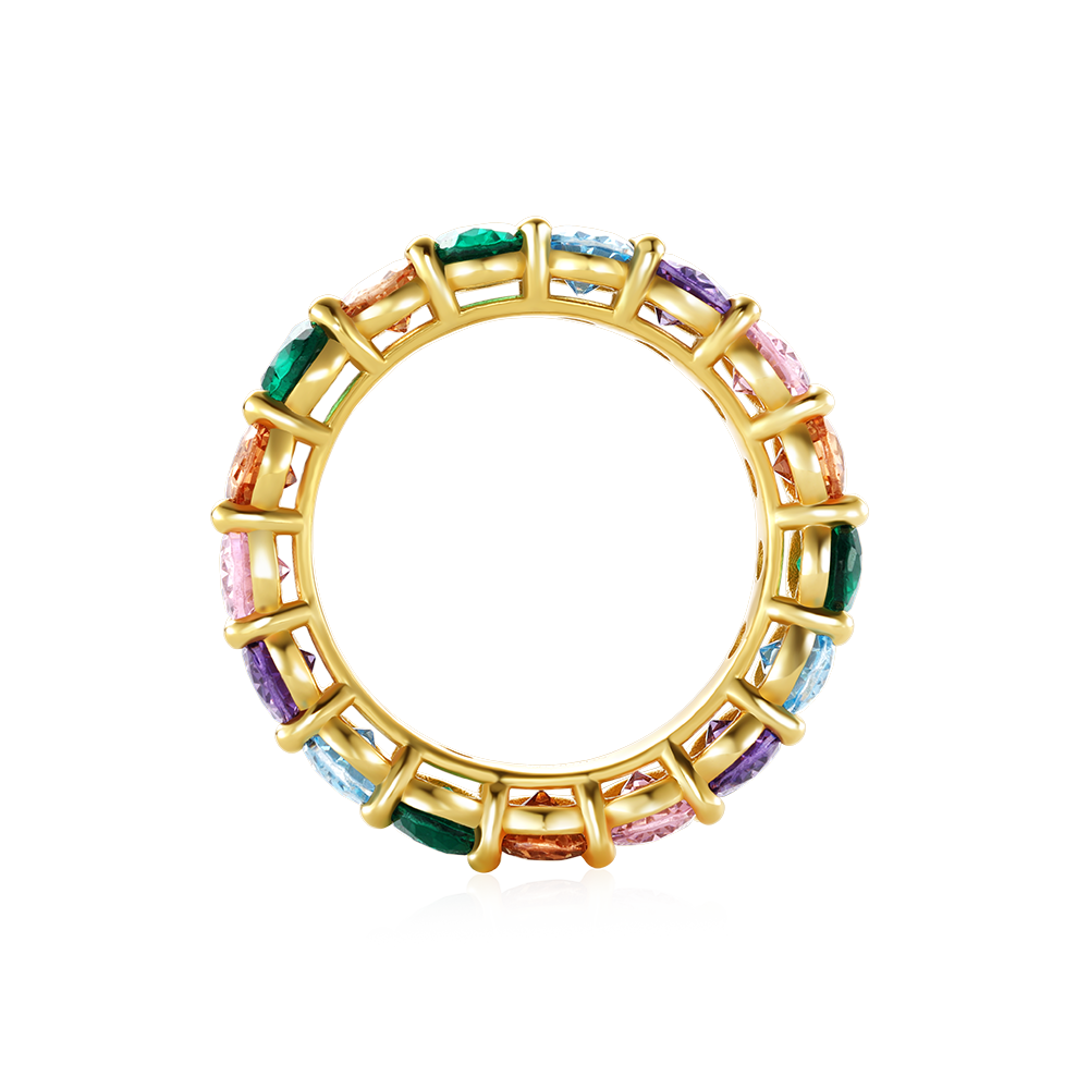 Rainbow Oval-cut Eternity Band Ring_4