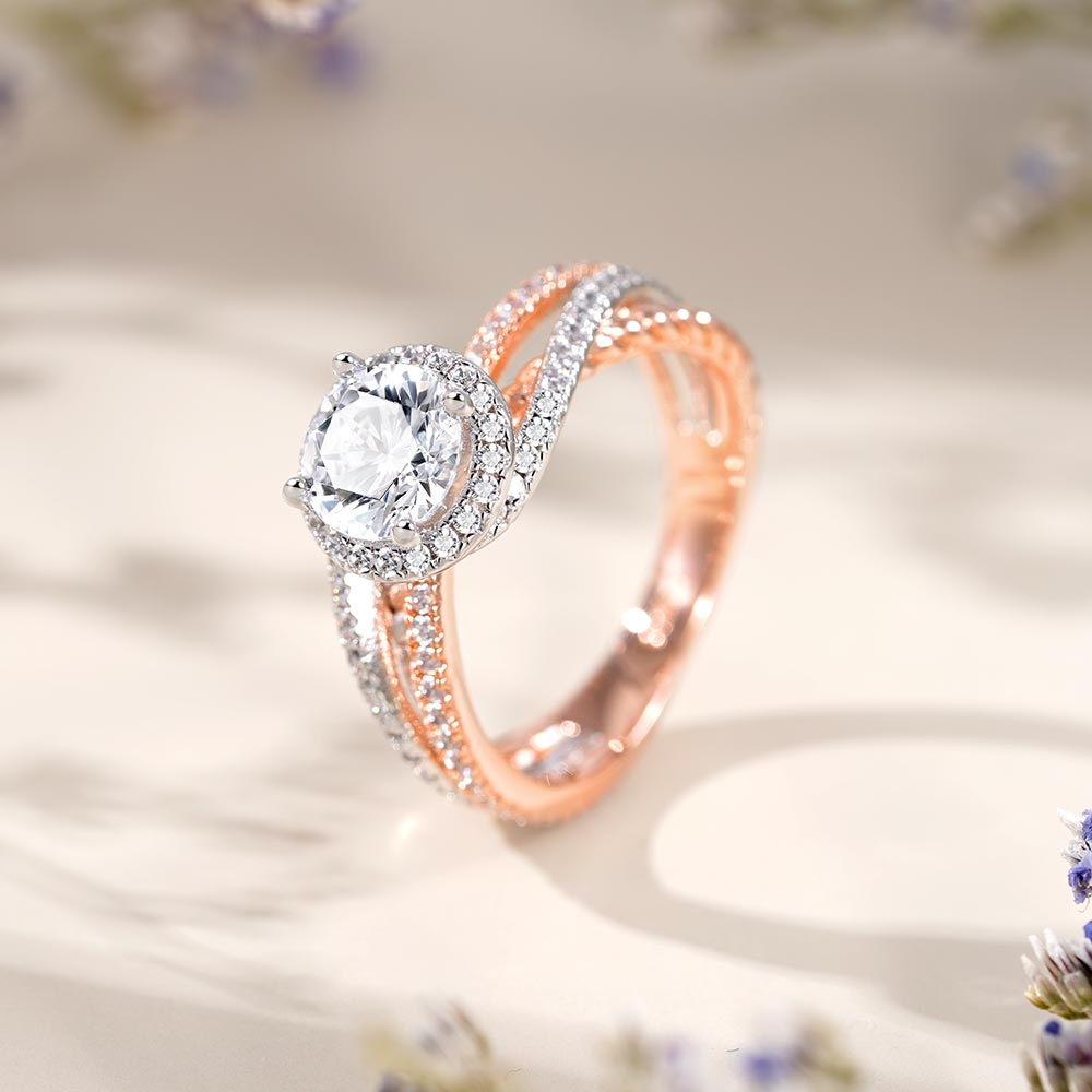 Fancy Round Cut Twisted Rope Crossover Engagement Ring_4