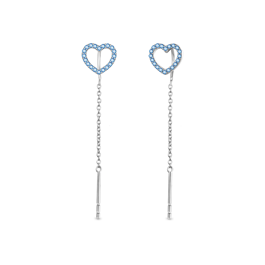 Gnoce Personalized Open Heart Threaders Earrings_2