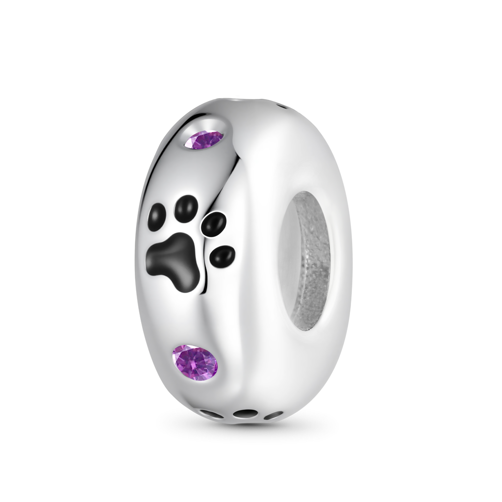 Gnoce Pet Paw Prints Birthstone Stopper Charm_2