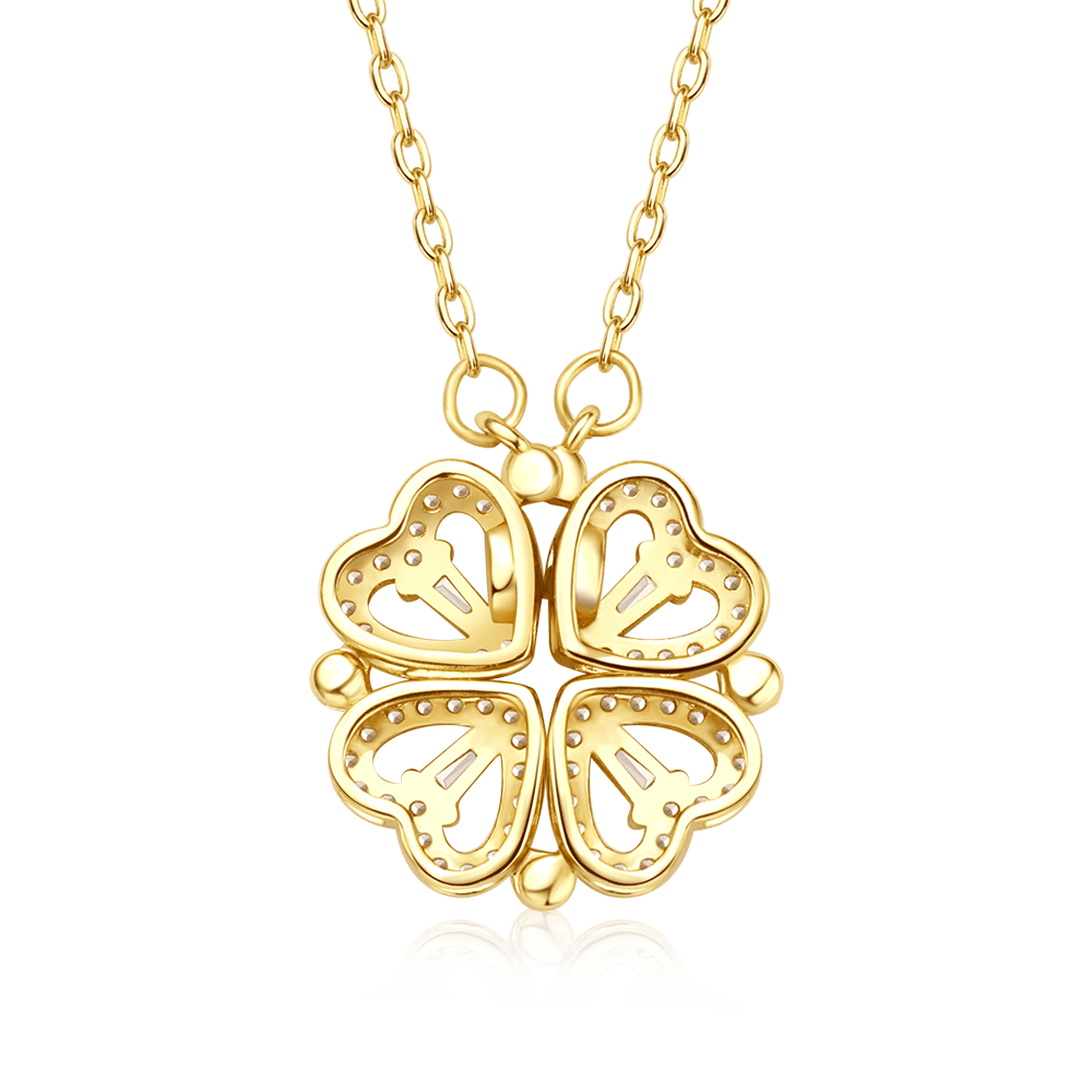 Gnoce Gold Color Fourleaf Clover Necklace_2