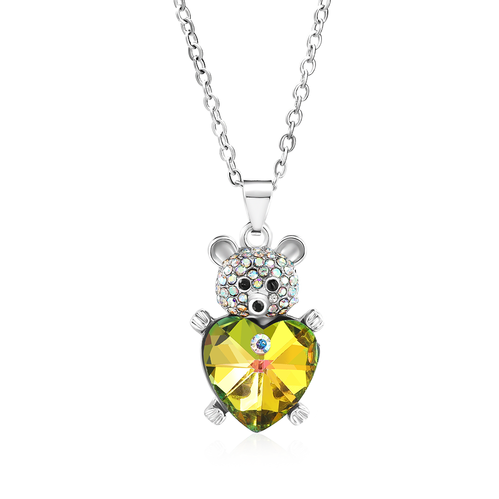Gnoce Bear Embrace Heart Pendant Necklace_1