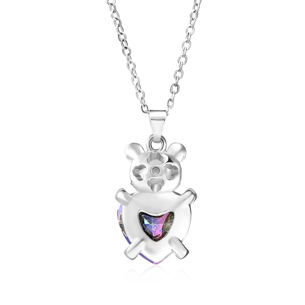 Gnoce Bear Embrace Heart Pendant Necklace_2