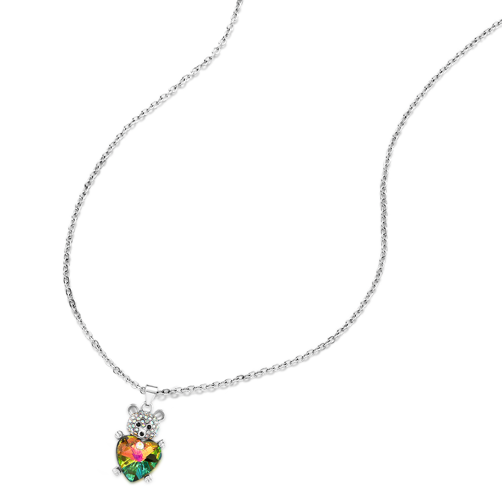 Gnoce Bear Embrace Heart Pendant Necklace_3