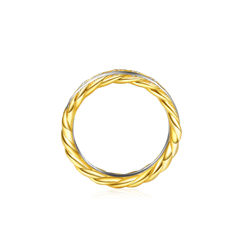 Gnoce Two-tone Twisted Rope Wedding Band Ring_3