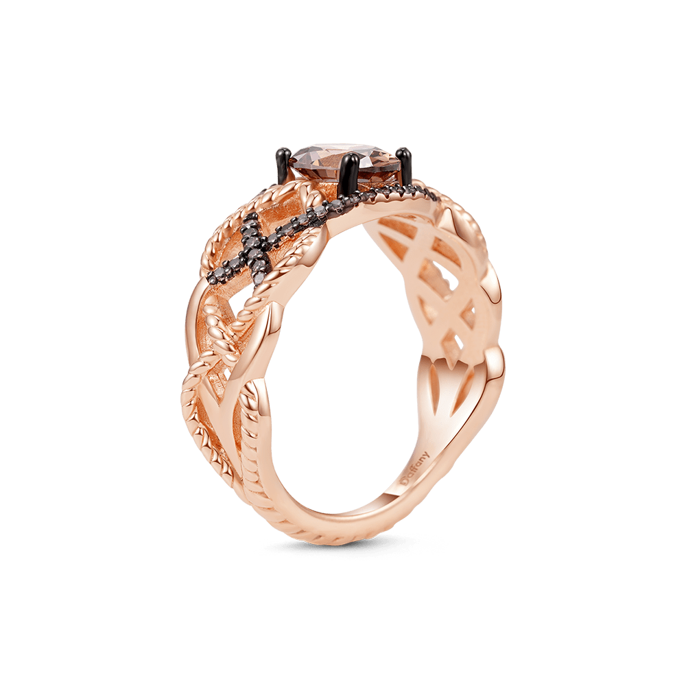 Gnoce Twisted Infinity Coffee Sapphires Band Ring_2