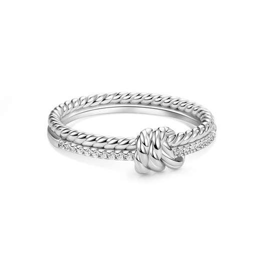 Gnoce Knot Twisted Rope Channel Band Ring_1