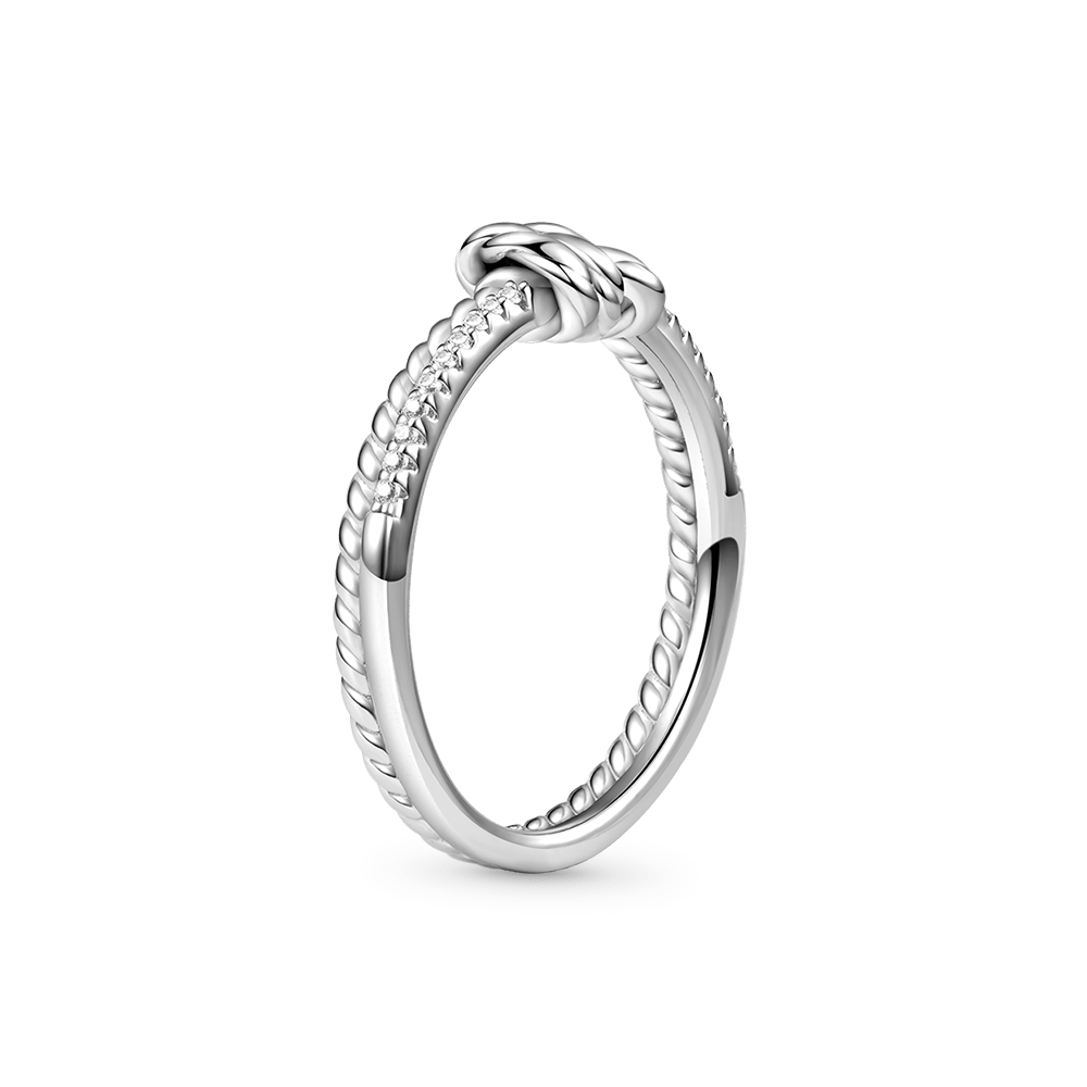 Gnoce Knot Twisted Rope Channel Band Ring_2