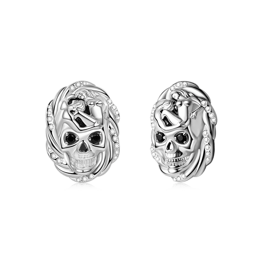 Gnoce Cable Skull Stud Earrings_1