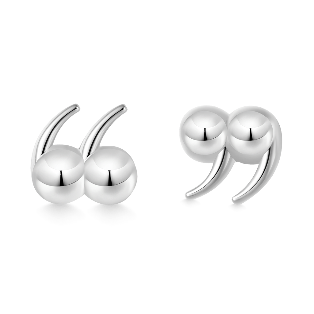 Gnoce Quotation Mark Stud Earrings_2