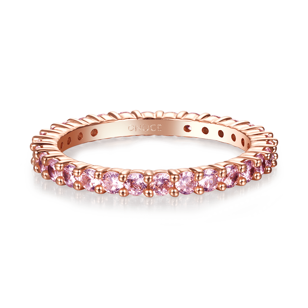 Gnoce Morganite Round-cut Statement Eternity Band Ring_1