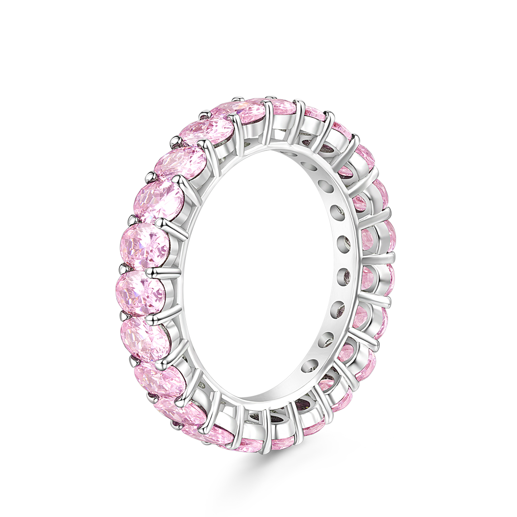 Gnoce Morganite Oval-cut Eternity Band Ring_2