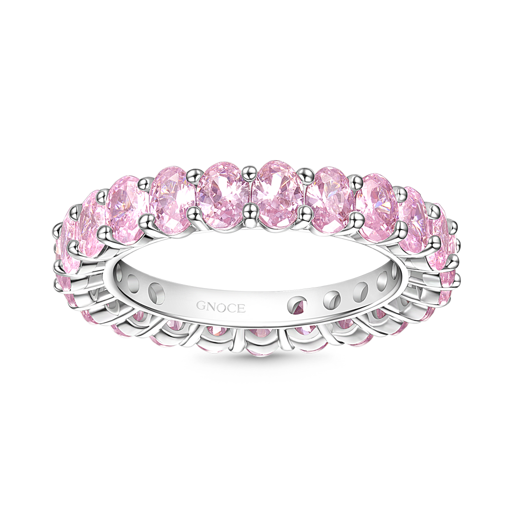 Gnoce Morganite Oval-cut Eternity Band Ring_1