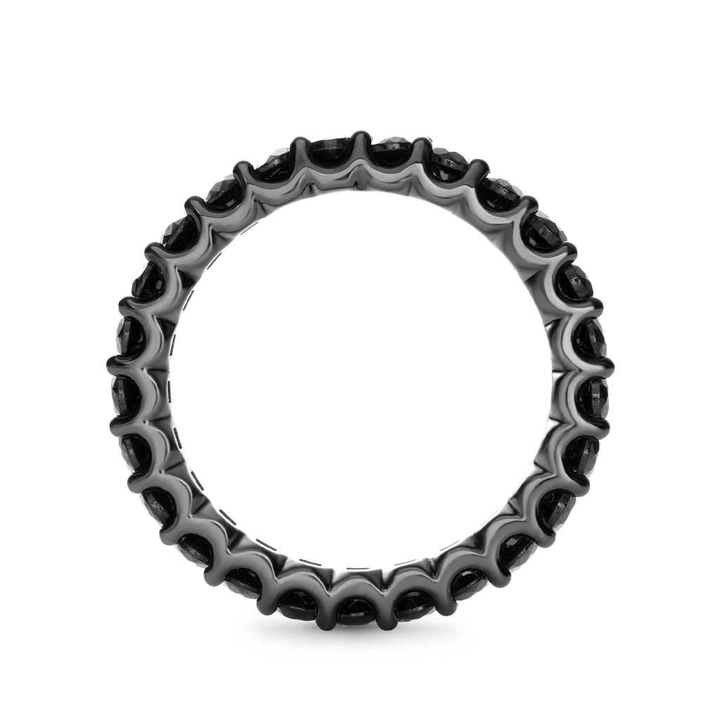 Gnoce Black Onyx Round-cut Statement Eternity Band Ring_3