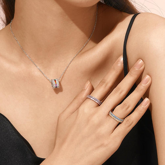 Gnoce Morganite Round-cut Statement Eternity Band Ring_6