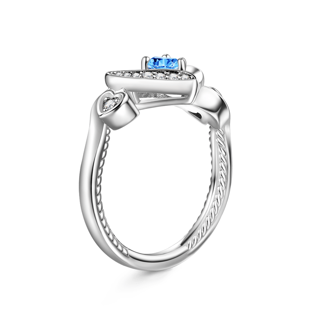 Gnoce Love Heart Round Cut Birthstone Ring_3