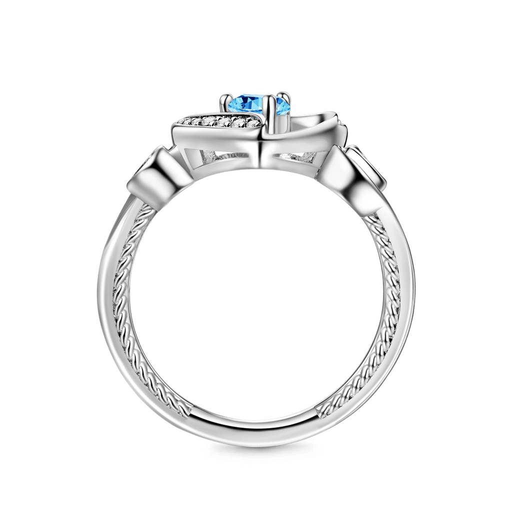 Gnoce Love Heart Round Cut Birthstone Ring_4