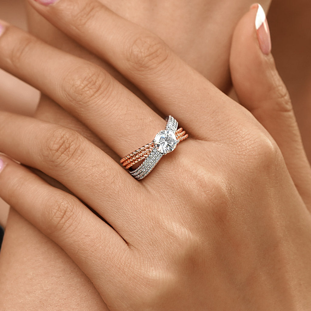 Gnoce Round Cut Twisted Band Engagement Ring_7