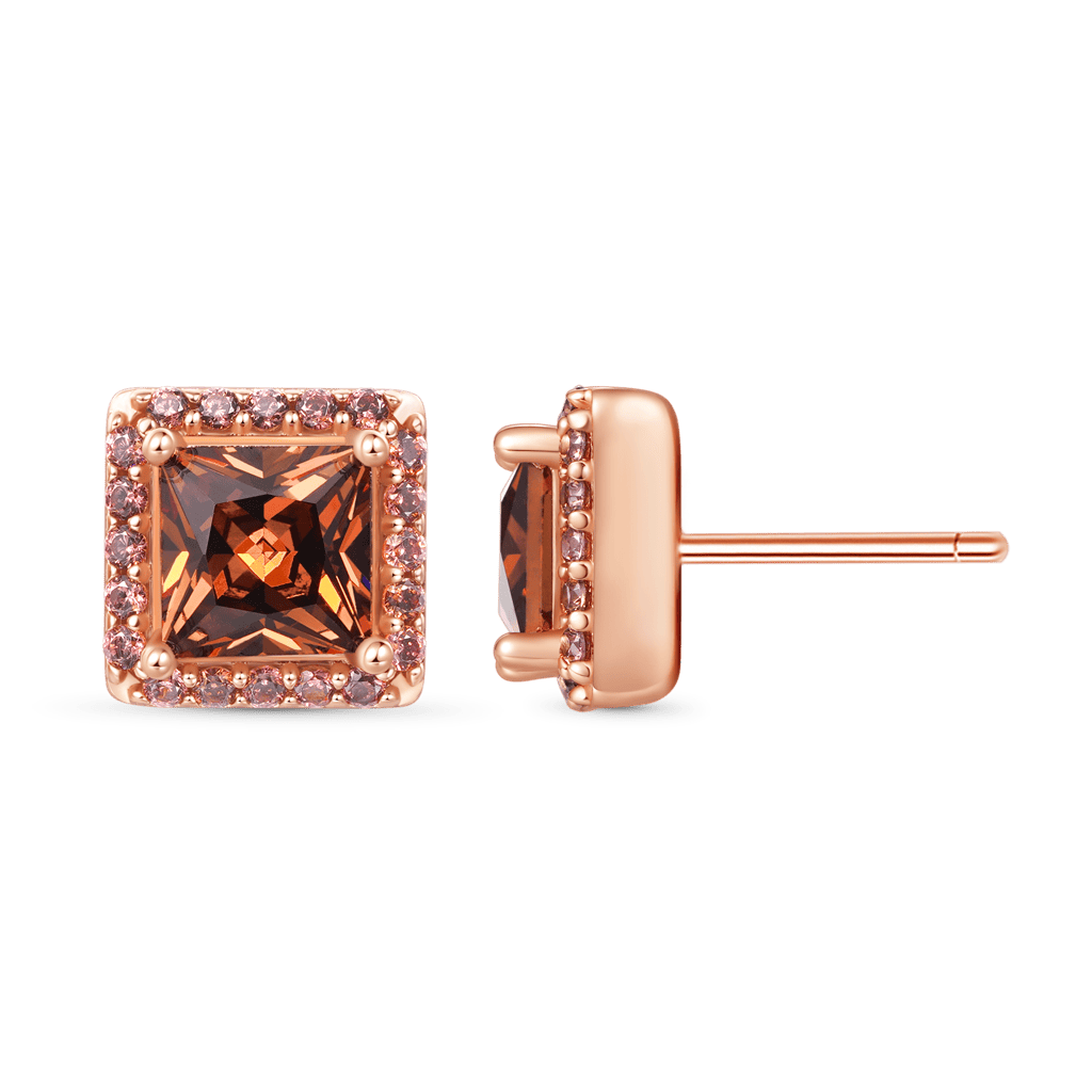 Gnoce Sparkle Princess Cut Hola Stud Earrings_3