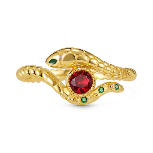 Gnoce Snake Wraps Gem Twisted Rope Fashion Ring_1