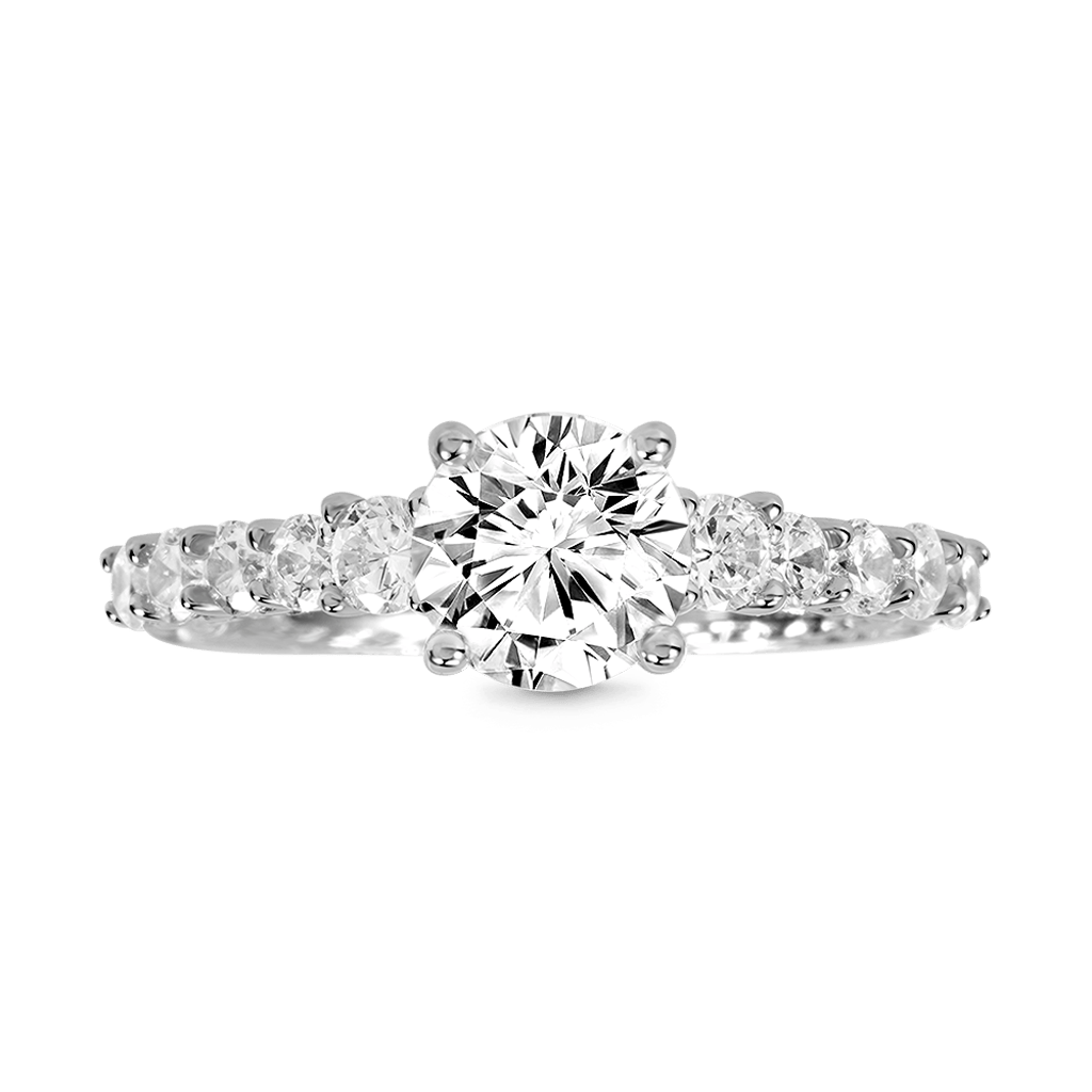 Gnoce Round Gemstone Trellis Engagement Ring with Twisted Rope Inside_1