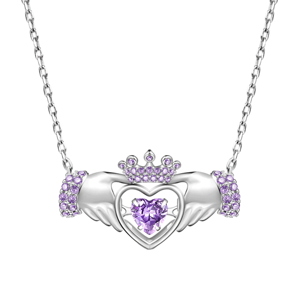 Gnoce Hands Heart Crown Pendant Necklace_1